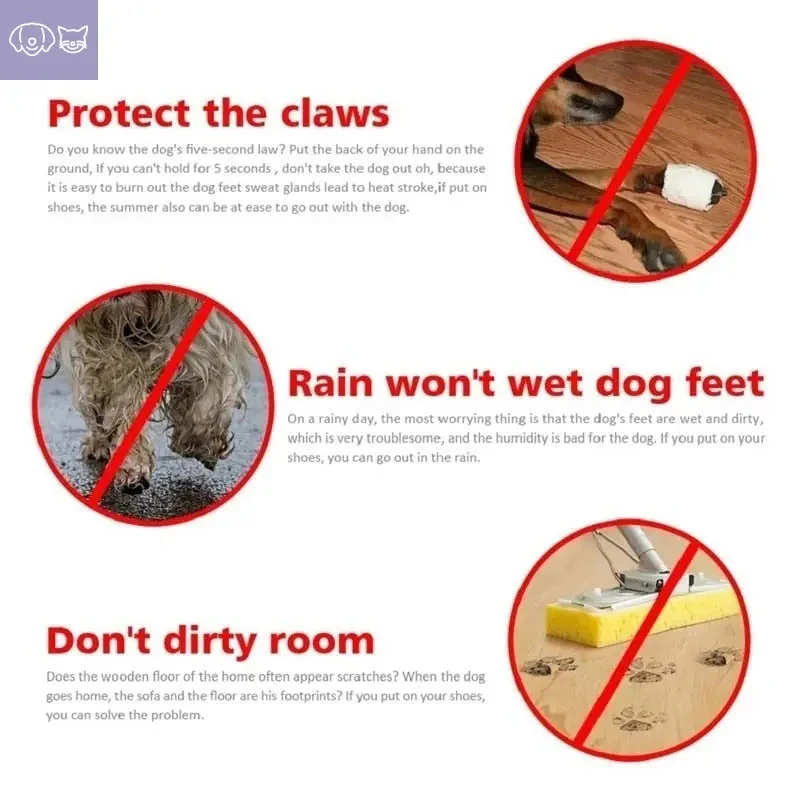 4pcs/set Waterproof Pet Dog Shoes - Image 3