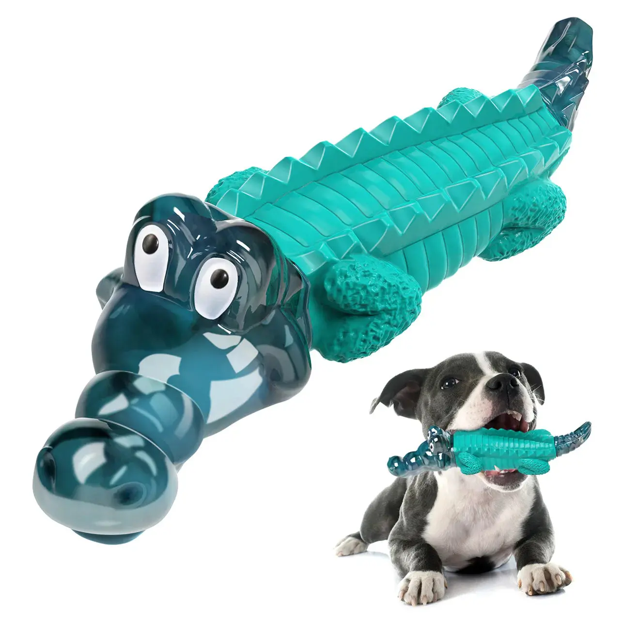 Blue Alligator Dog Chew Toy For Aggressive Chewers - Image 2
