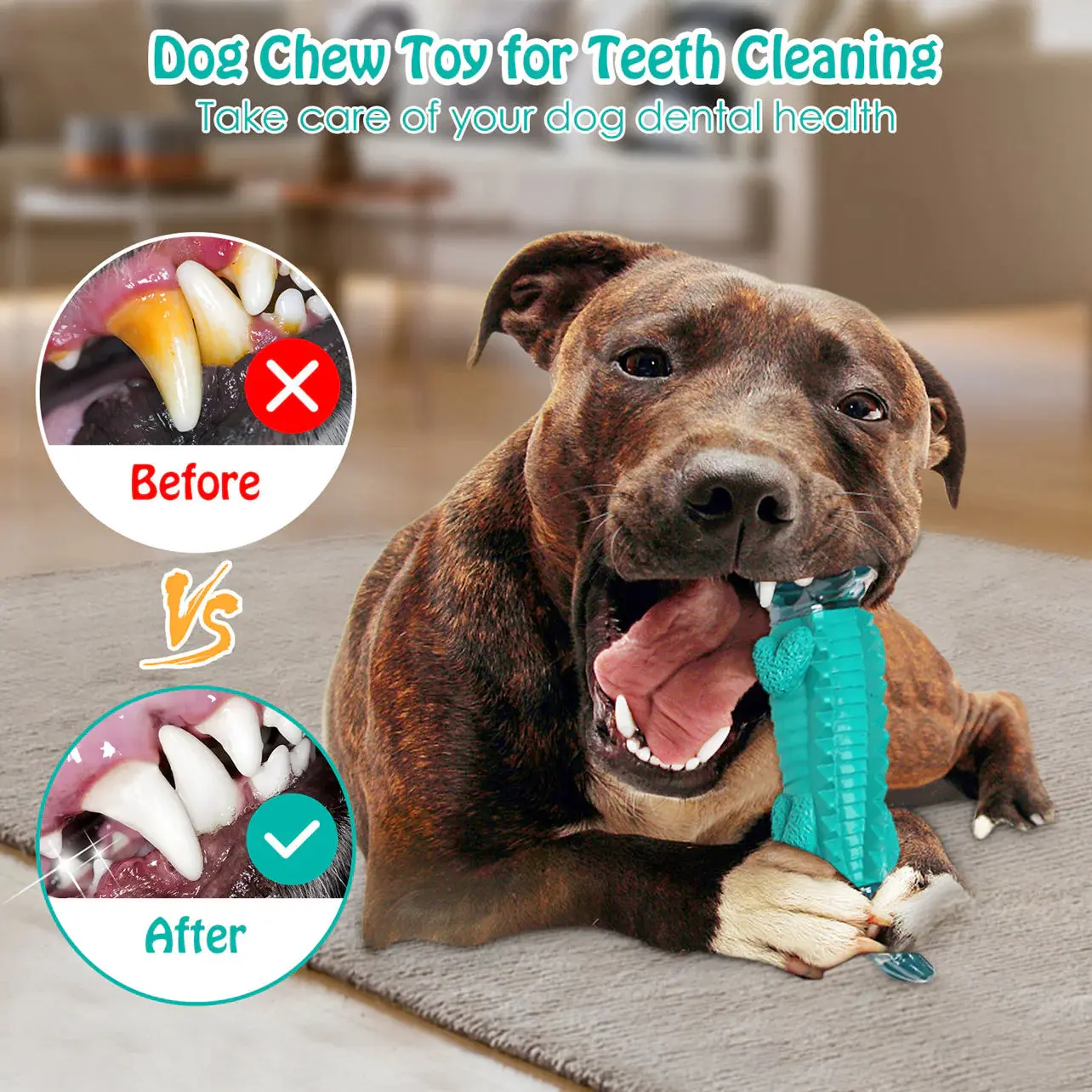 Blue Alligator Dog Chew Toy For Aggressive Chewers - Image 6