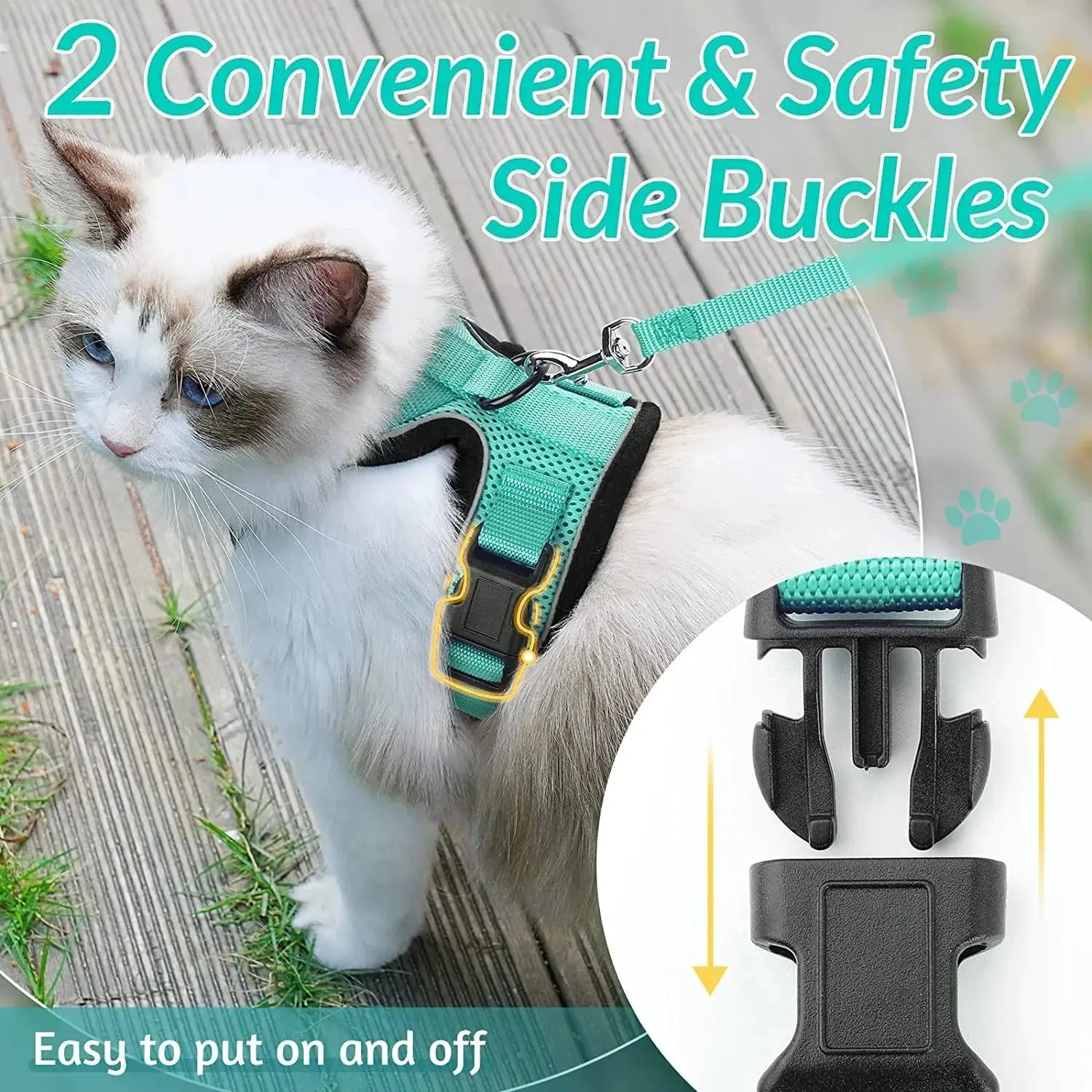 Cat Harness and Leash for Walking – Escape Proof, Soft &amp; Adjustable Vest Harnesses - Image 6