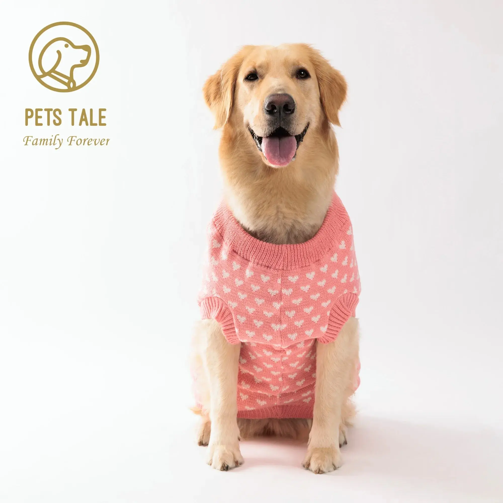 Dog Cozy Heart Pattern Winter Sweater