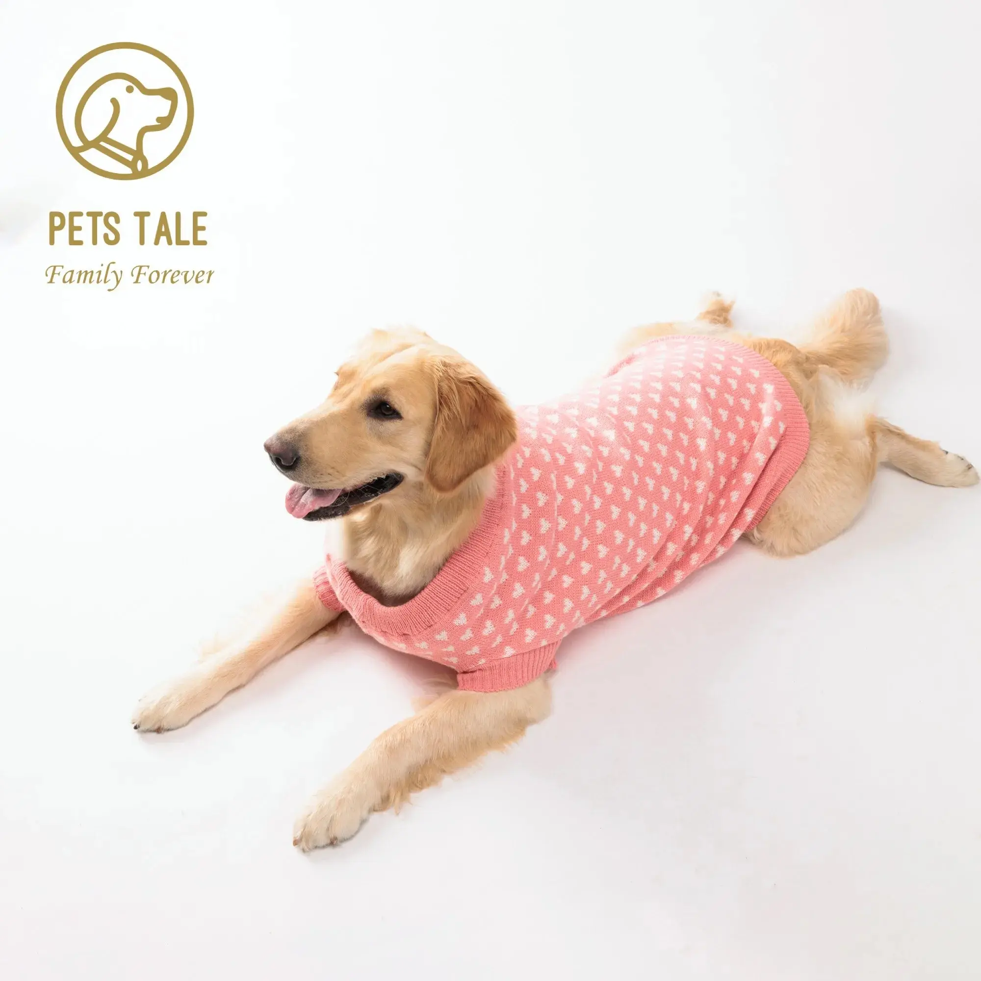 Dog Cozy Heart Pattern Winter Sweater - Image 5