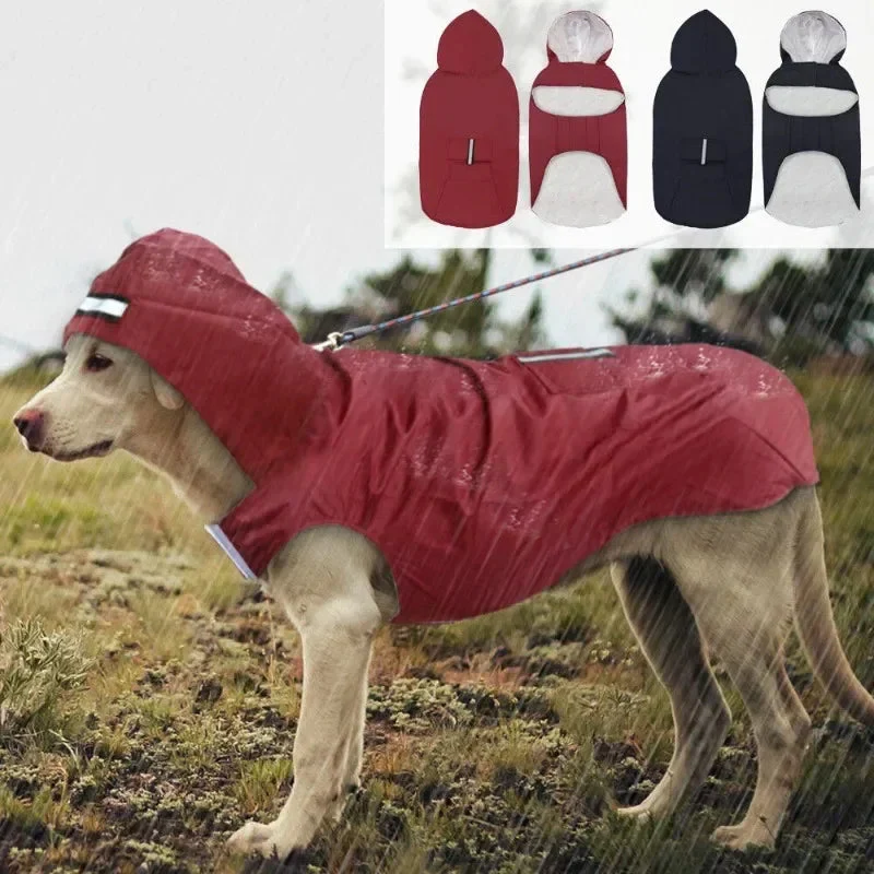Dog Raincoat – Waterproof Hooded Jacket with Reflective Stripe (Small, Medium, Large)
