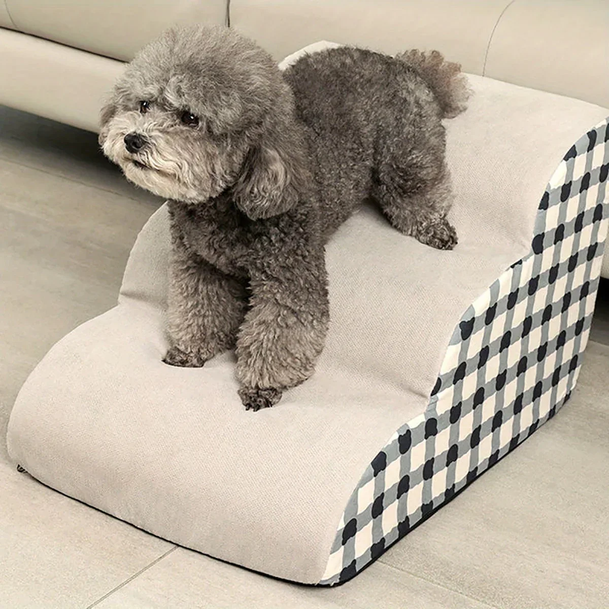 Pet 2/3 Steps Dog Secure Stairs – High Density Foam Non-Slip Pet Steps for Older Dogs with Joint Pain, Sofa & Bed Ladder - Image 2