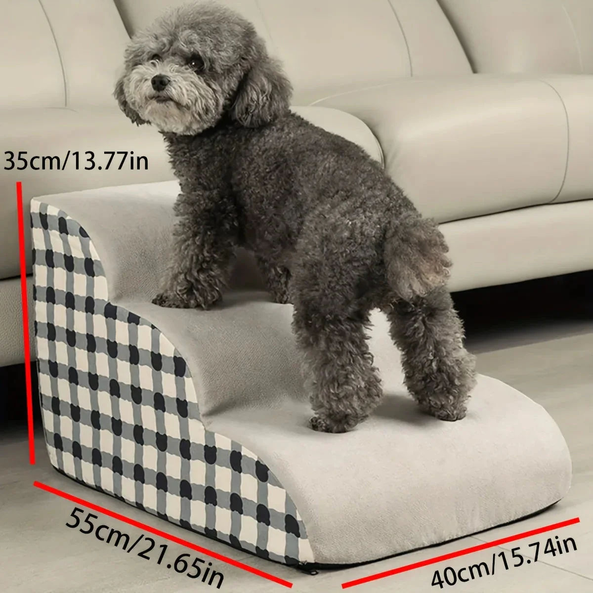 Pet 2/3 Steps Dog Secure Stairs – High Density Foam Non-Slip Pet Steps for Older Dogs with Joint Pain, Sofa & Bed Ladder - Image 5