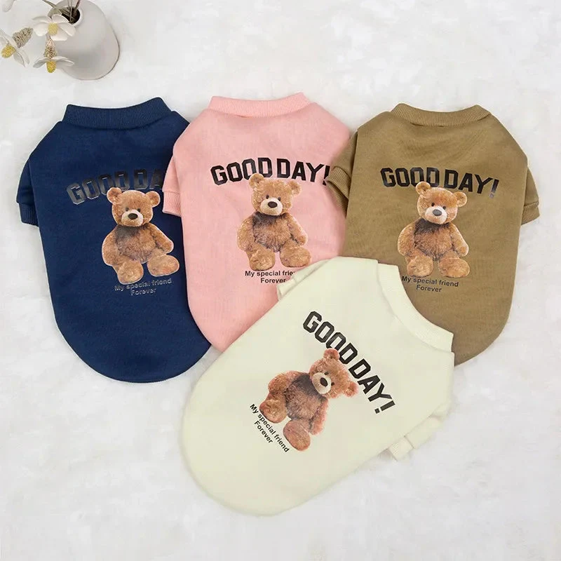 Dogs Winter Cute Clothes - Warm Puppy Pullover Sweatshirt with Bear Pattern - Image 6