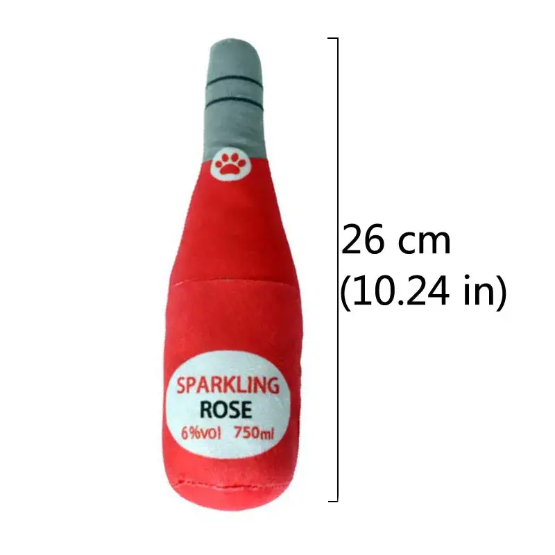 Champagne Wine Bottle Dog Toy: Plush, Squeaky, Bite-Resistant 🍾 - Image 5