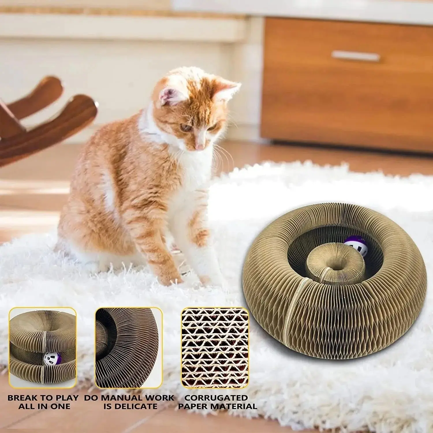 Magic Cat Scratch Organ Board Cat Toy – Fun Ball & Corrugated Claw Climbing Frame - Image 5