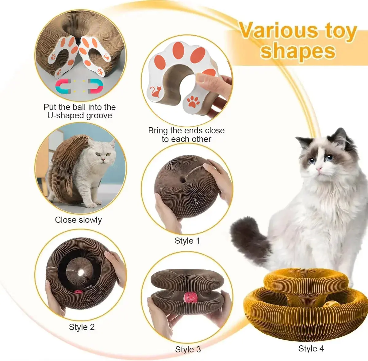 Magic Cat Scratch Organ Board Cat Toy – Fun Ball & Corrugated Claw Climbing Frame - Image 6