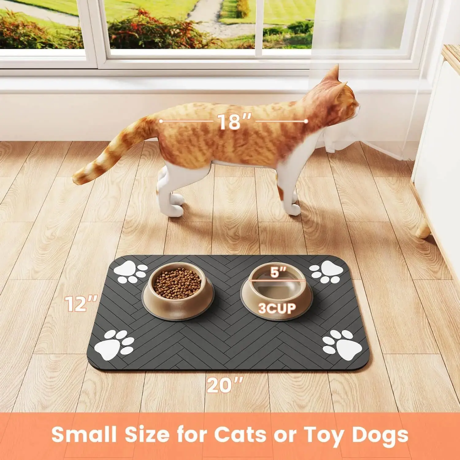 Absorbent Pet Feeding Mat with Waterproof Backing - Quick Dry for Dogs & Cats - Image 10