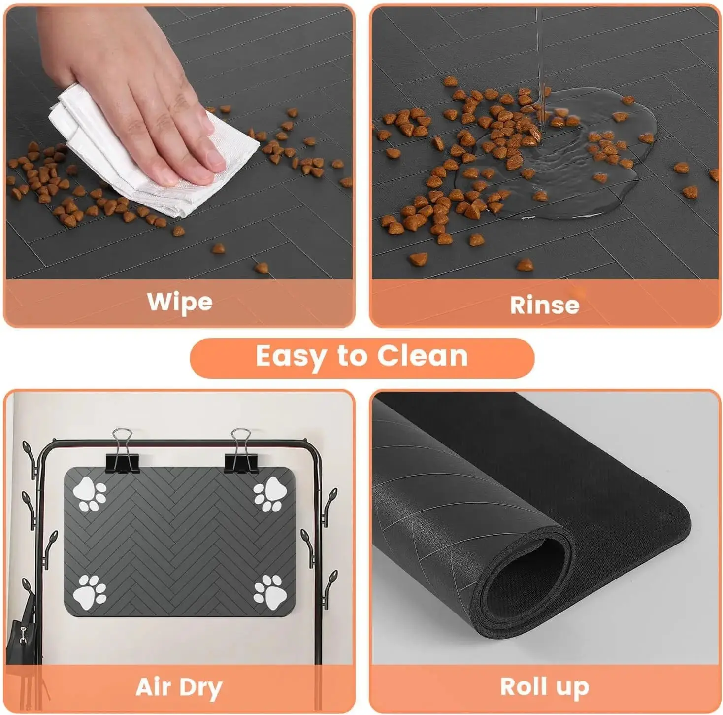 Absorbent Pet Feeding Mat with Waterproof Backing - Quick Dry for Dogs & Cats - Image 4