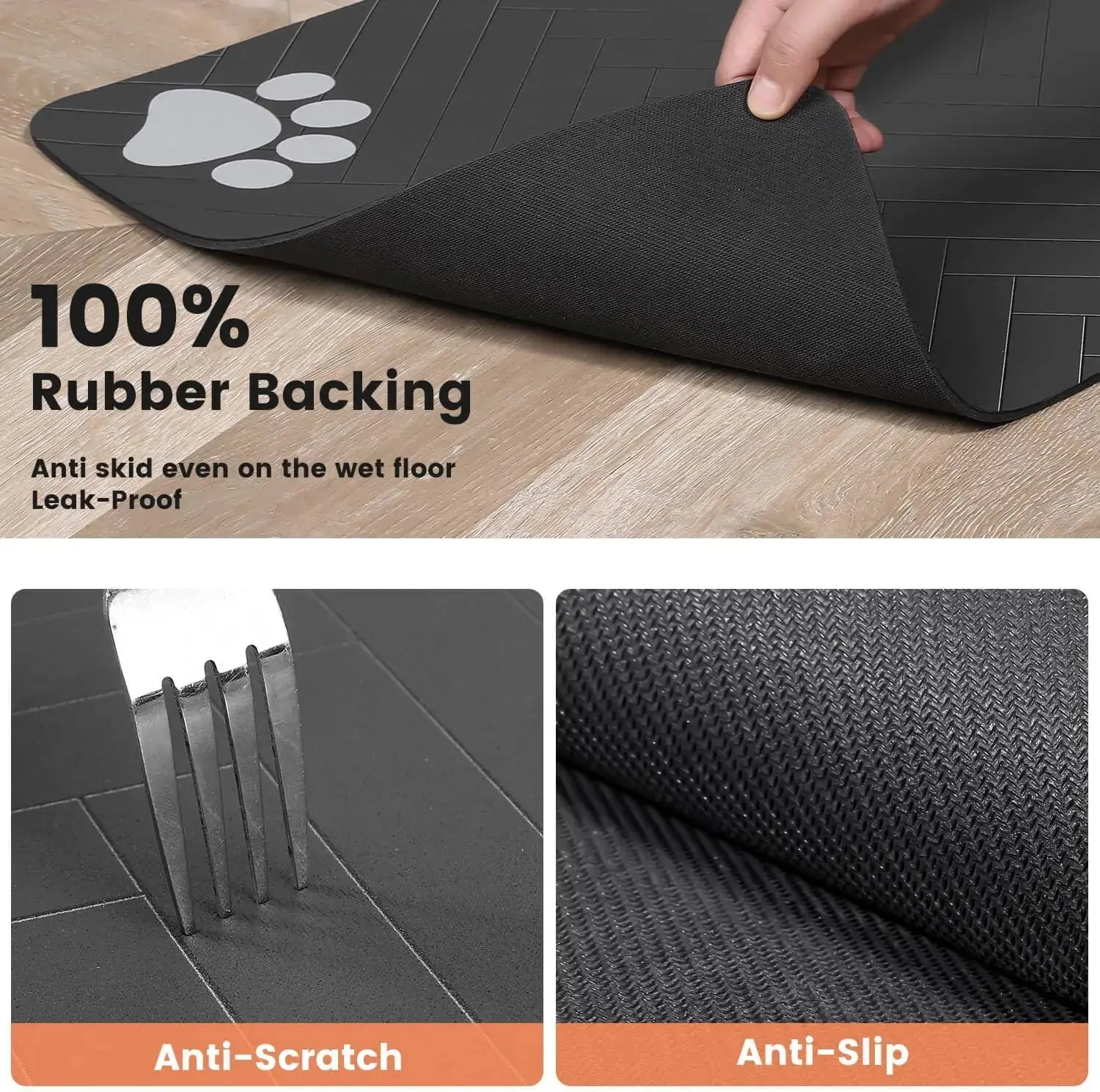 Absorbent Pet Feeding Mat with Waterproof Backing - Quick Dry for Dogs & Cats - Image 5