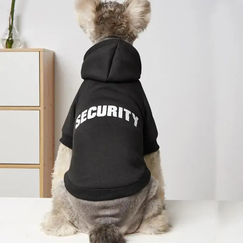 Winter Security Dog Hoodie with Leash Hole for Large & Small Dogs