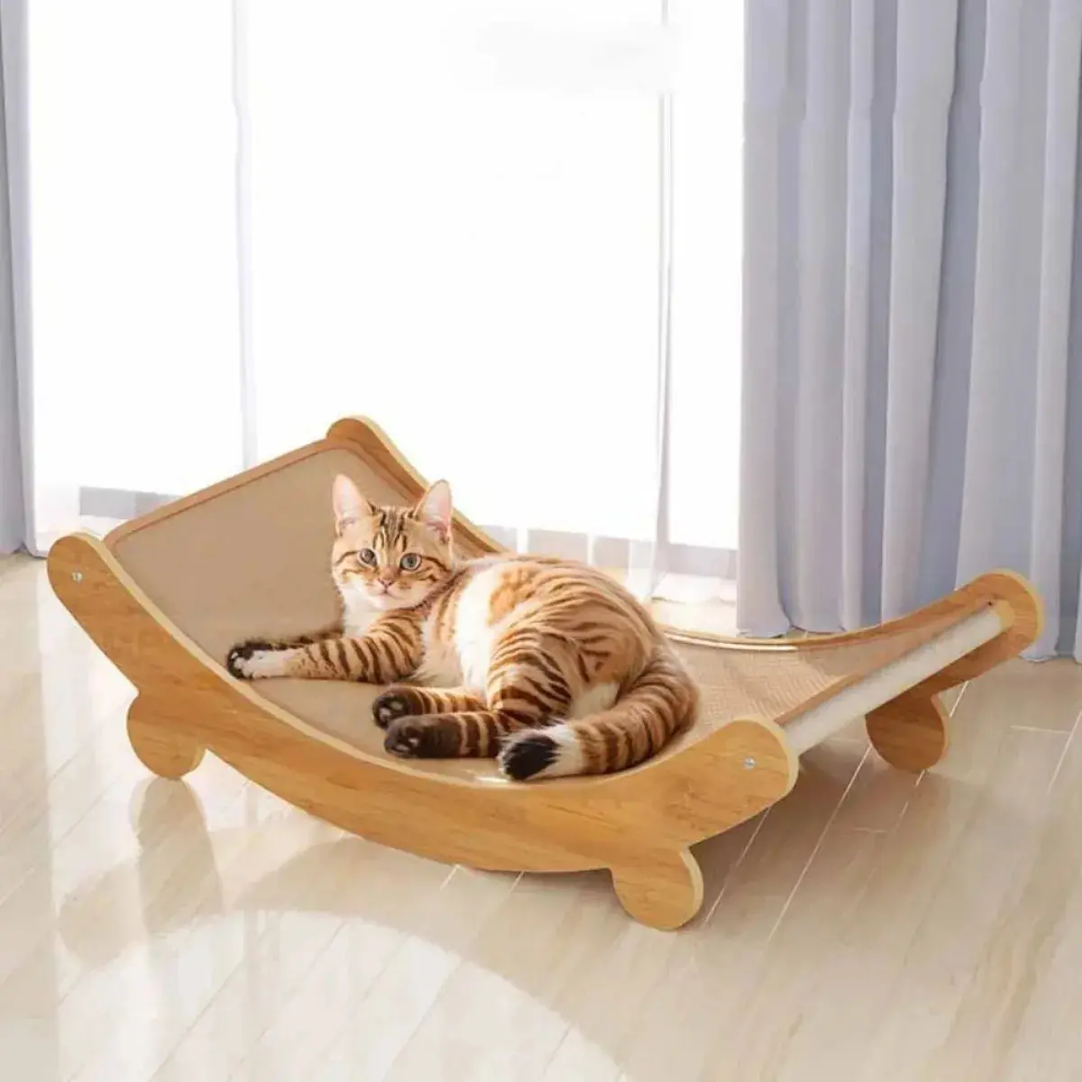 Wooden Cat Scratching Pad & Bed – Multi-Function Scratch Board - Image 3
